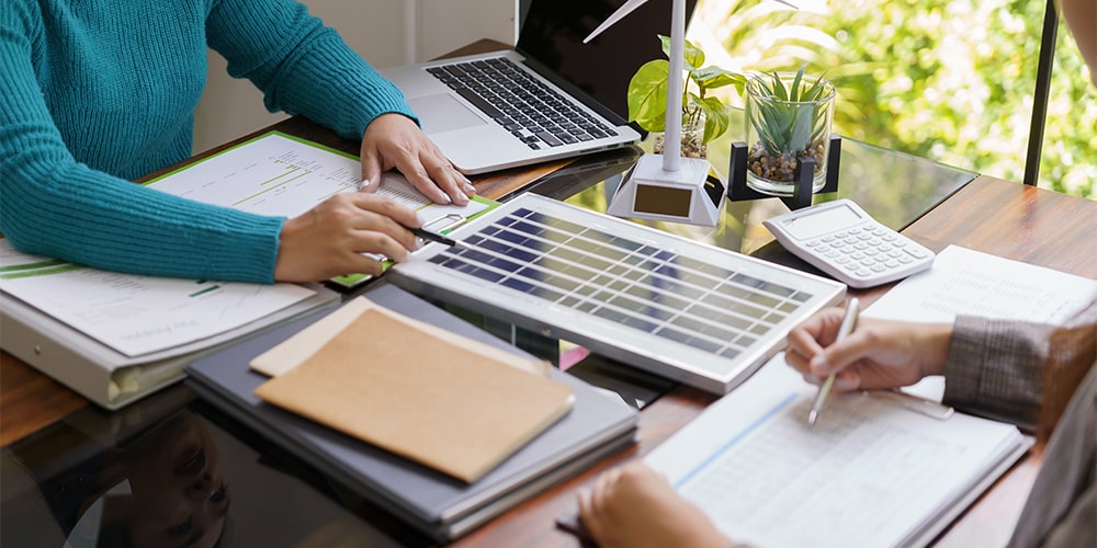 Blue clock on blue wall