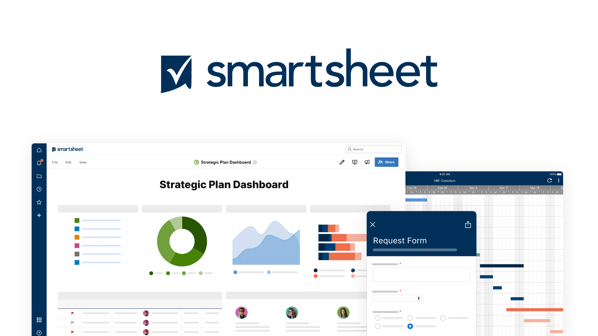 Screenshots of Smartsheet dashbaord